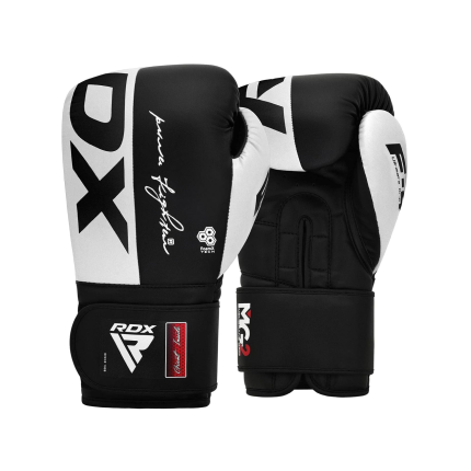 GUANTES PARA BOXEO RDX - Blanco & Negro, 14 oz